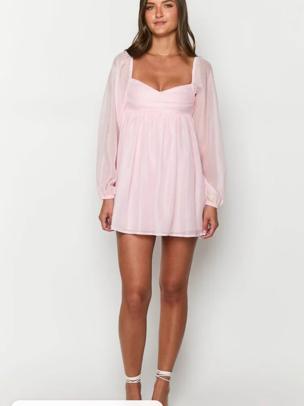 Beginning Boutique Light Pink Puff-Sleeve Mini Dress New With Tags US 8 - Picture 3 of 7